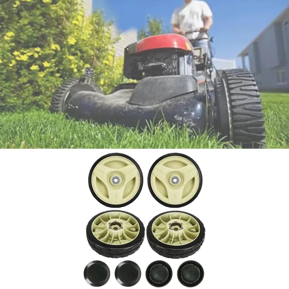 7-3/4 Inch Rubber Lawn Mower Wheels Rear And Front With Bearings For Honda HRU196 HRU197 HRU214 HRU216 HRJ216 Replacement parts