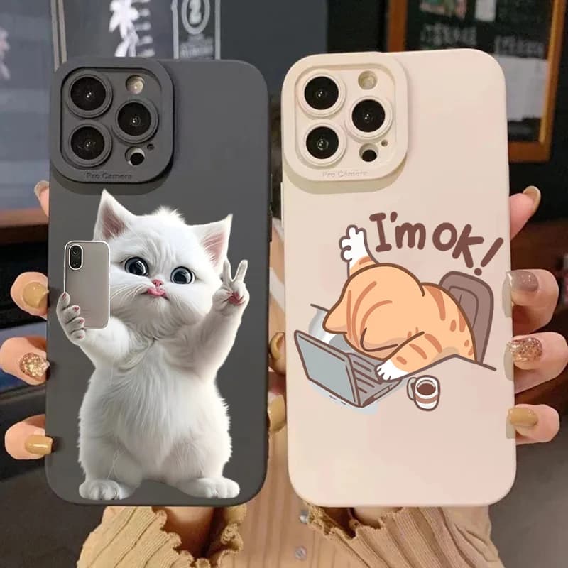 Cute Cat Pattern Phone Case For Xiaomi Redmi Note 14 13 12 11 Pro Plus 4G 5G 12S 11S 10S Redmi 13C 14C 12 Silicone Soft Cover