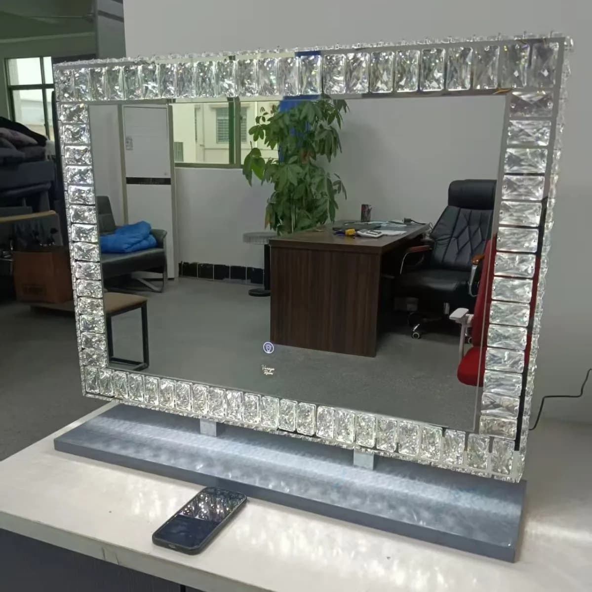DSA bathroom mirror lamp vanity mirror crystal desktop stainless steel commercial home vanity mirror