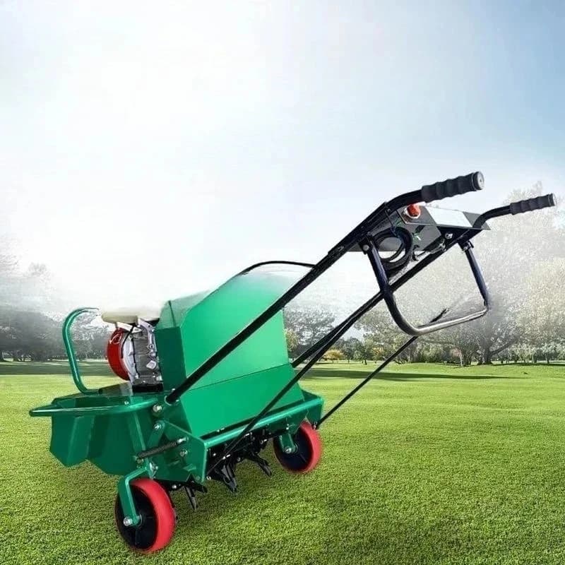 Lawn punching , property landscaping maintenance, grass root tu loosening and ventilation hine