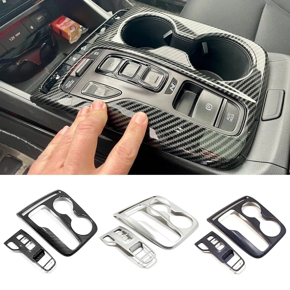 For Hyundai Tucson NX4 2021 2022 2023 N Line Hybrid Car Central Control Gear Shift Panel Frame Cover Trims Interior Accessories