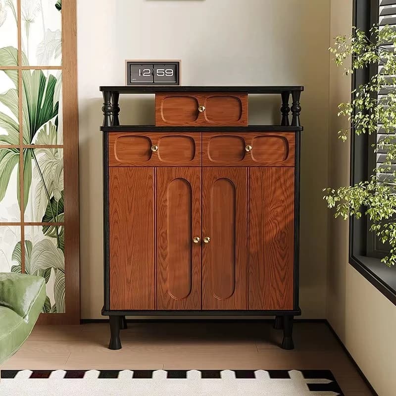 Modern wooden display cabinet with drawers, suitable for hotel living rooms, luxury living room cabinets