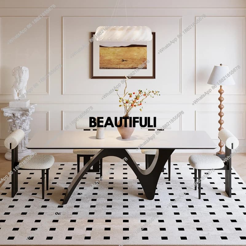Modern Special Dining Table Aesthetics Simple Lounge Light Luxury Restaurant Table Design High Quality Mesas De Jantar Furniture