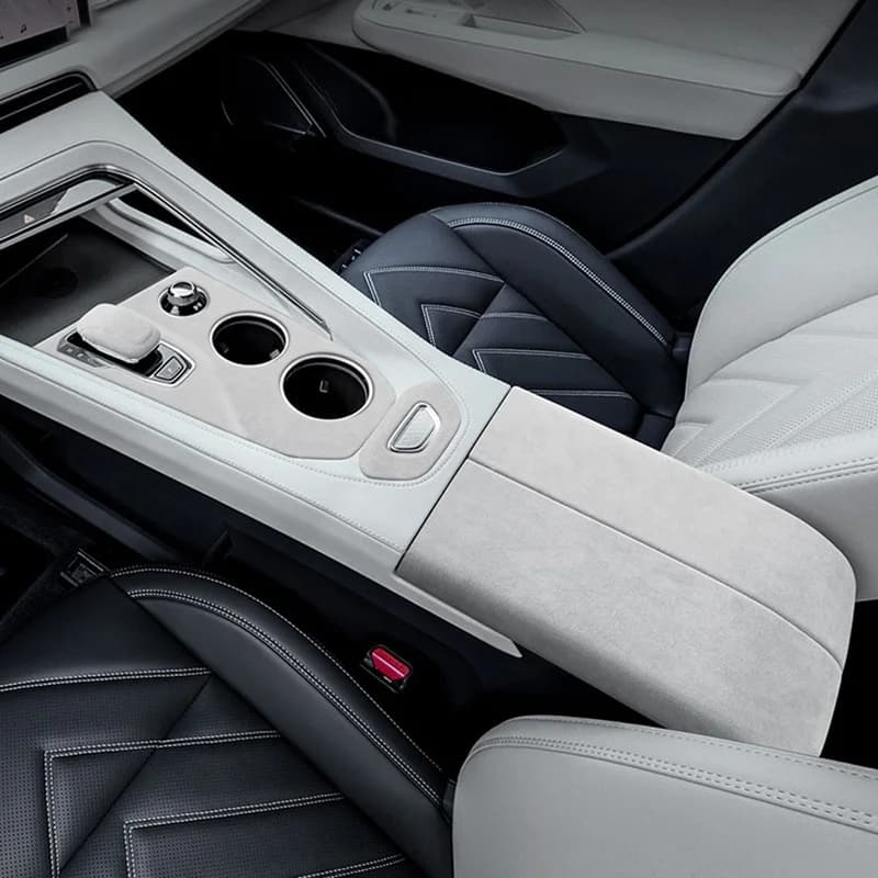 For ZEEKR 001 2021 2022 2023 2024 2025, A lcantara Overlay Car Central Control Gear Shift Knob Panel Armrest Box Lid Cover Frame