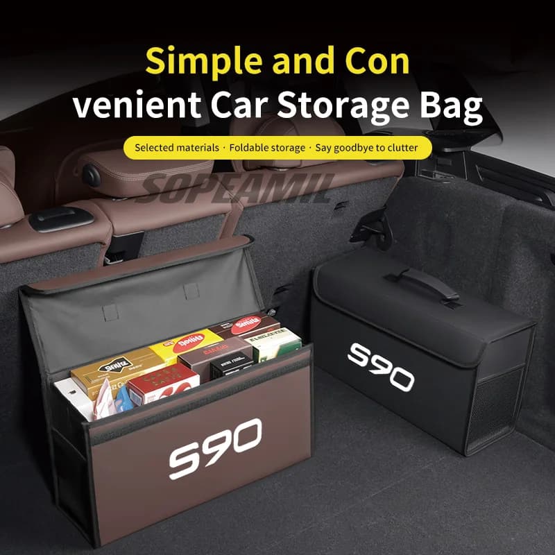 Car Trunk Organizing And Storage Box For Volvo S60 S90 XC40 XC60 XC90 T5 T6 T8 C30 C70 Brand-new Automotive interior Accessories