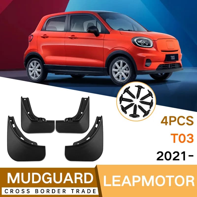For Leapmotor T03 2021-2024 Mud Flaps Custom Fit Splash Guards Front Rear Wheel Auto Exterior Decor Accessories