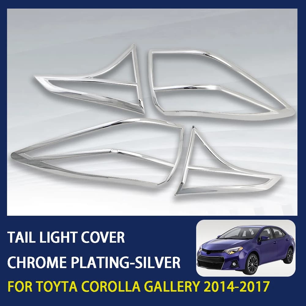 For Toyta Corolla gallery 2014 2015 2016 2017 Chrome-Plated Silver Tail Light Cover Exterior Components Decorate Rear Lamp Cover