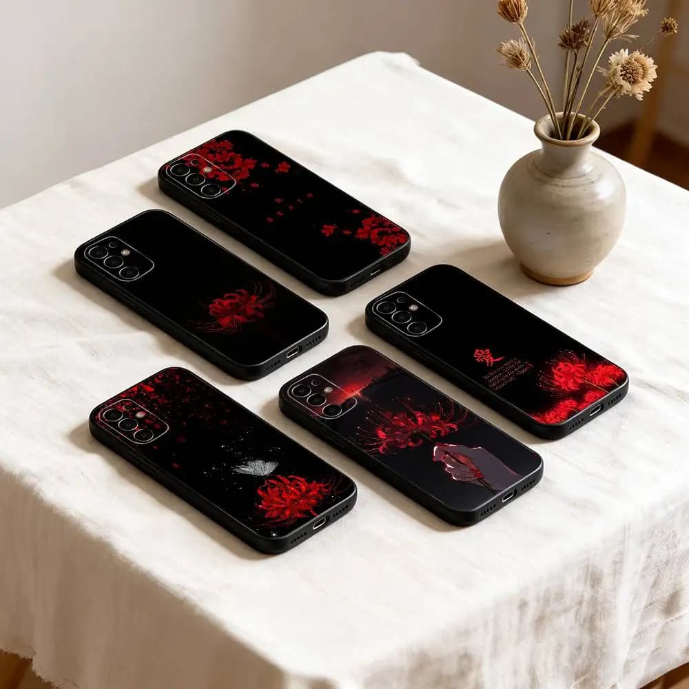 Ghoul Red Spider Lily Tokyo  Phone Case For Samsung S25,S24,S21,S22,S23,S30,Ultra,S20,Plus,Fe,Soft Silicone Black Cover