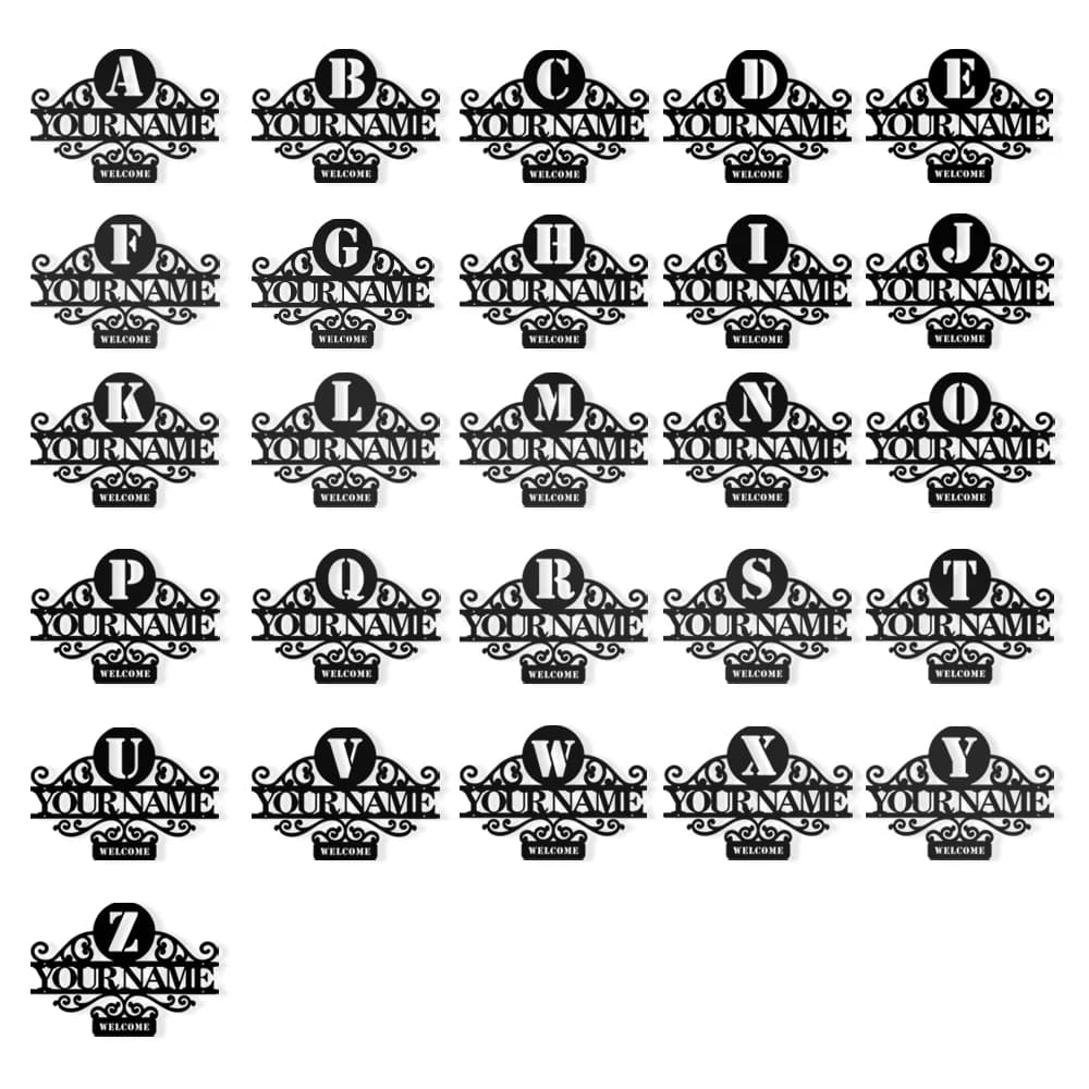 1pc 26 styles Welcome home Personalized name  Metal Signs Iron Plaque Iron Painting for Living Room Decor
