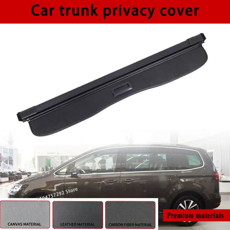 For Volkswagen VW Sharan 2012-2021 Rear Rack Partition Shelter Shield Shade Luggage Cargo Storage Trunk Curtain Cover Organizer