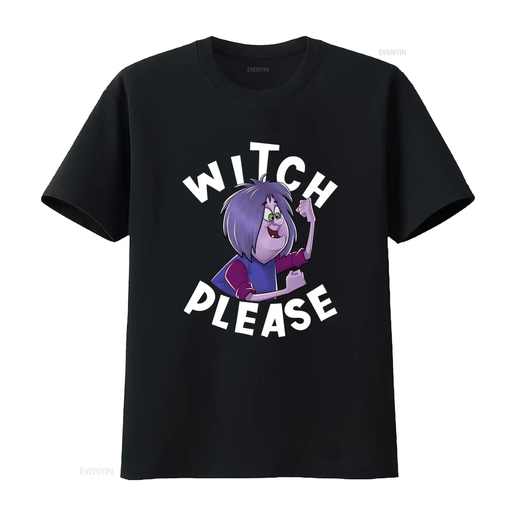 Witch Please Mad Madam Mim Sword In The Stone Fairytale Movie Villain Print T Shirt vintage Washed Versatile Comfortable
