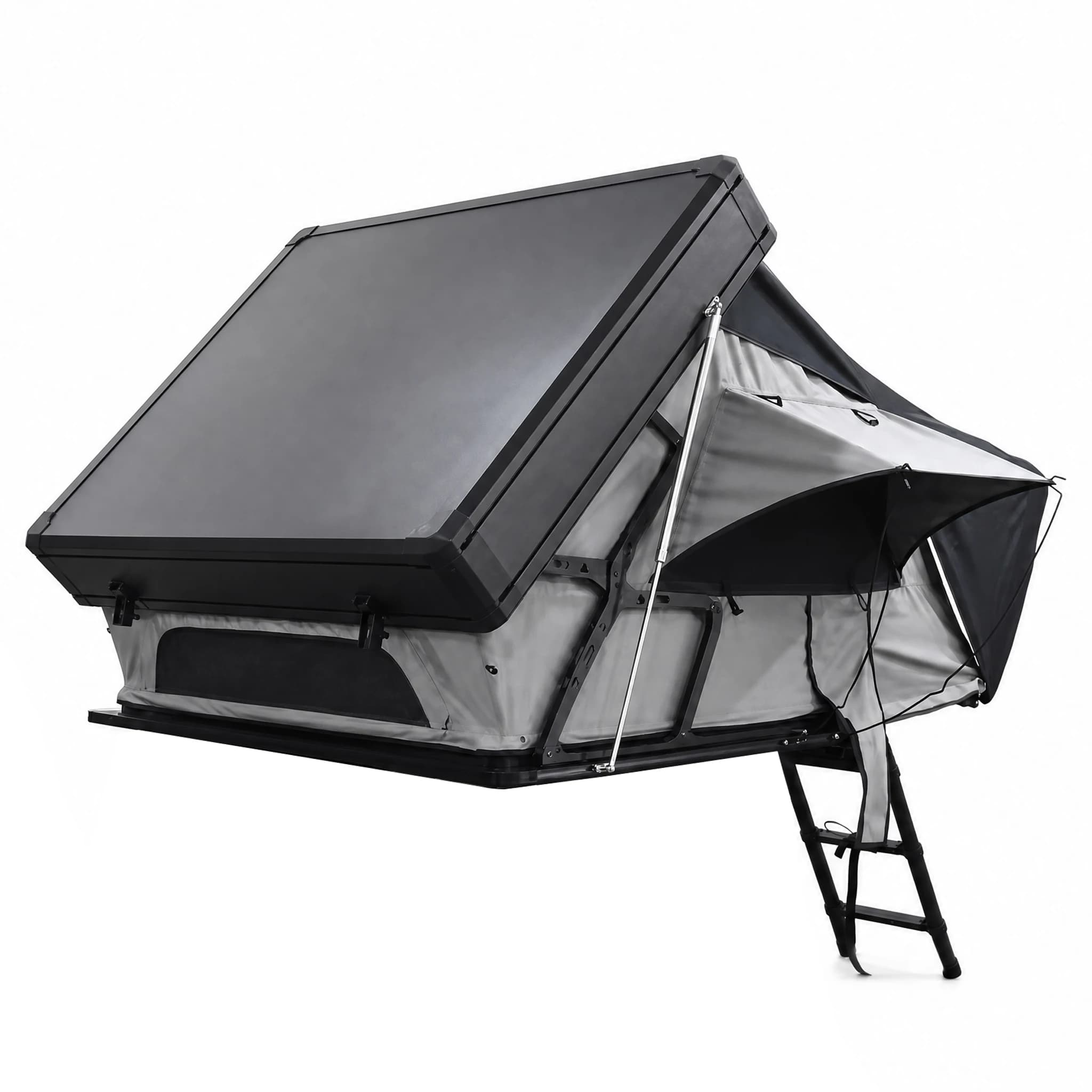 Camouflage Layer Hard Shell Roof Top Tent 3-4 Person 4 Season Aluminum Waterproof Quick Automatic Opening LED Light 5cm