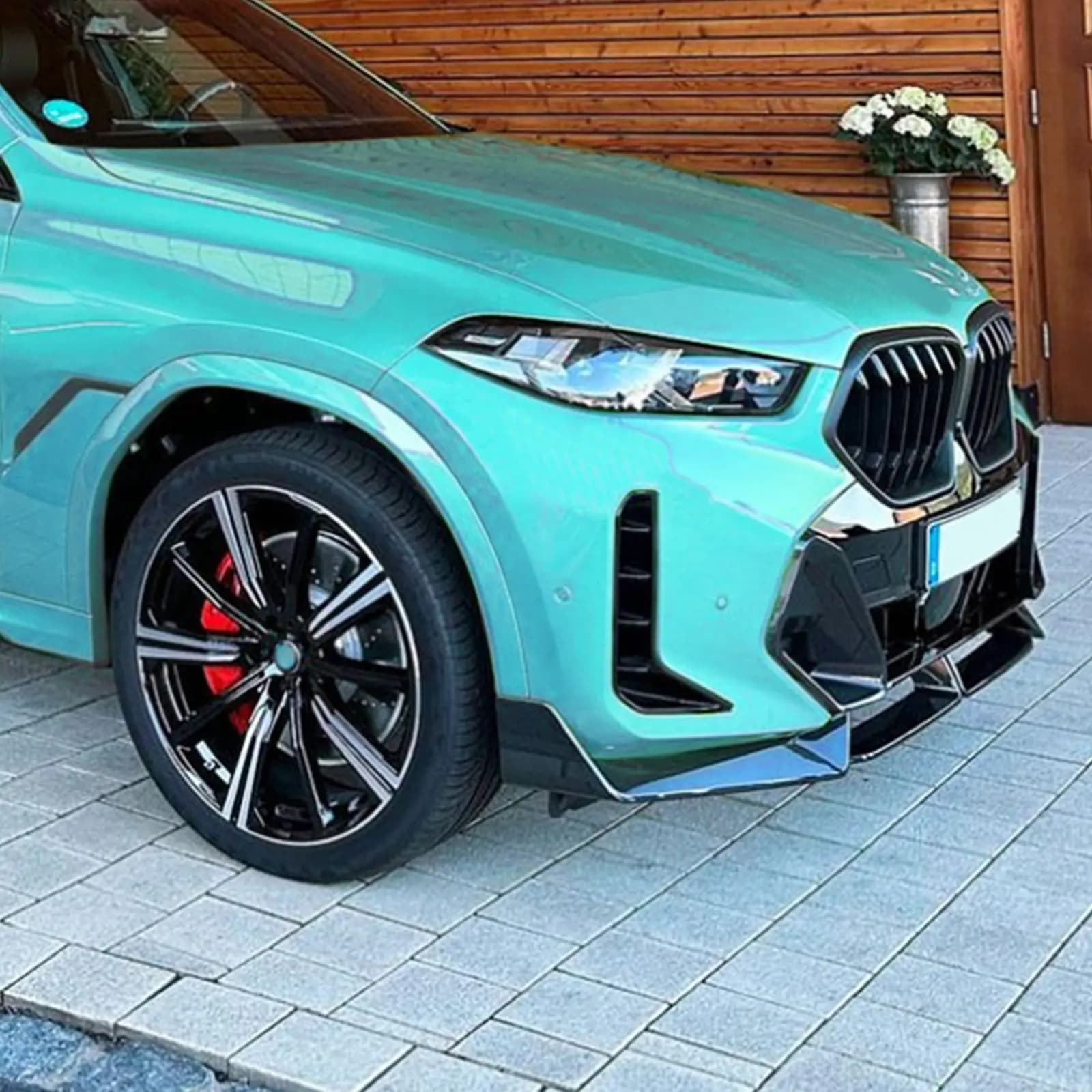 For BMW X6 G06 LCI M Sport 2023-2024 Diffuser Body Kit Spoiler Trim Black Carbon Look Tuning Trim