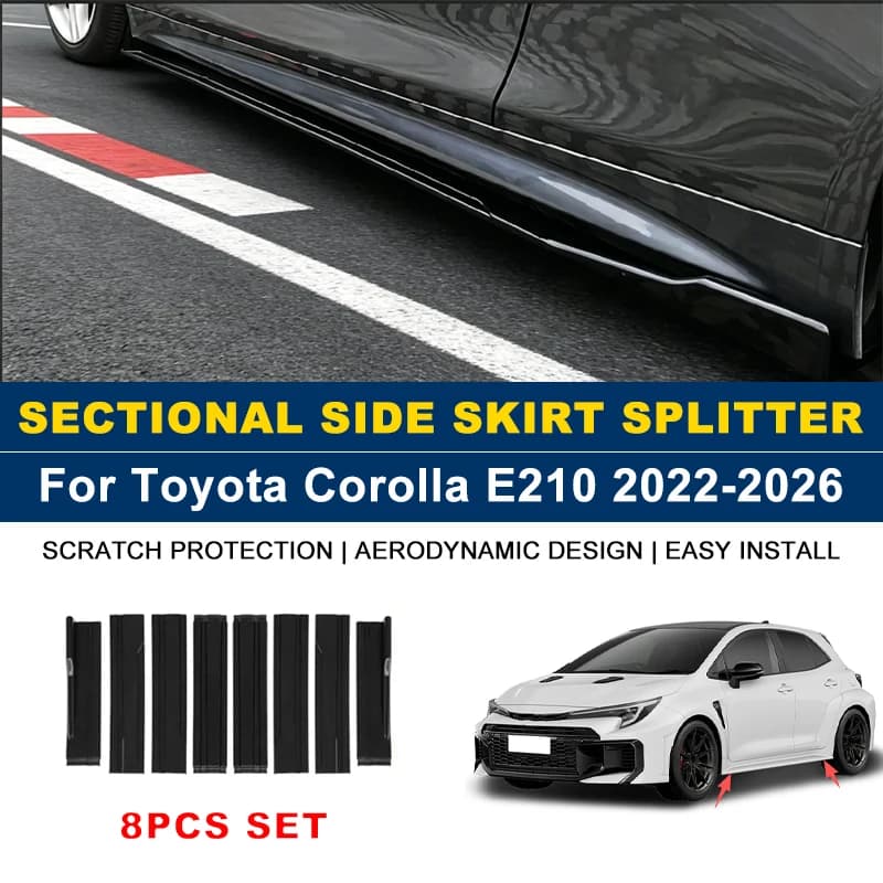2m Sectional Side Skirt Extension Lips Side Spoiler, Car Exterior Modified Upgrade Kit For Toyota Corolla E210 2022-2026 2023