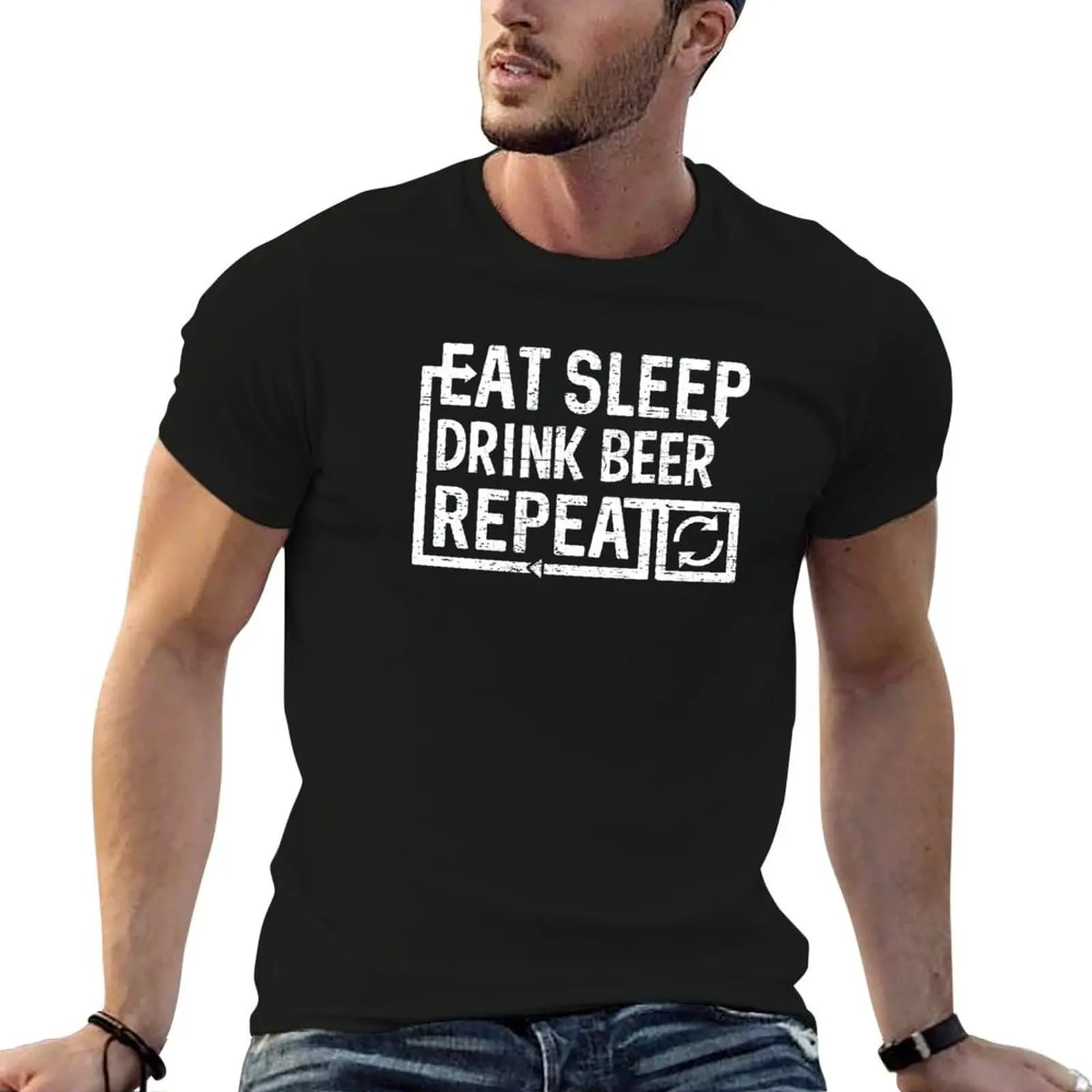 Eat Sleep Drink Beer T-Shirt vintage oversized graphic tee men t shirts