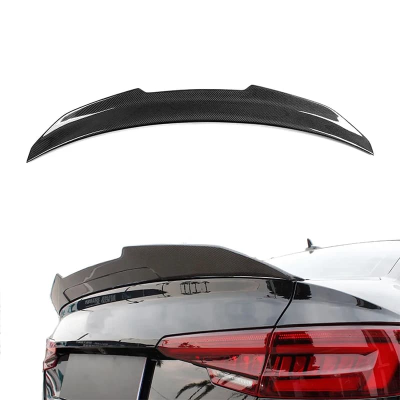 Carbon Fiber  Rear Trunk Wing Lip Boot Spoiler Ducktail for Audi A4 S4 RS4 B9 2017+