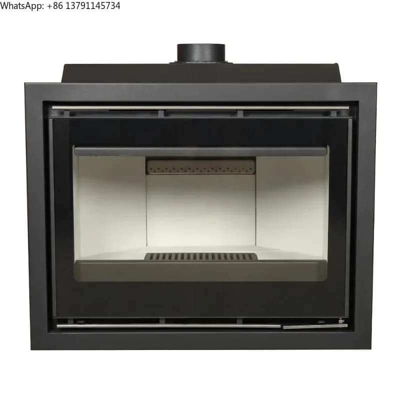 16kw Black Steel Real Fire Indoor Smokeless Wood Burning Stove Indoor Wood Fireplace Insert For Living Room Villa