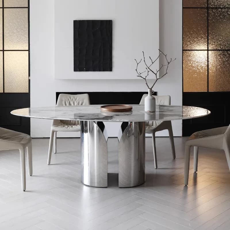 LTT special-shaped marble dining table, water drop-shaped minimalist household dining table