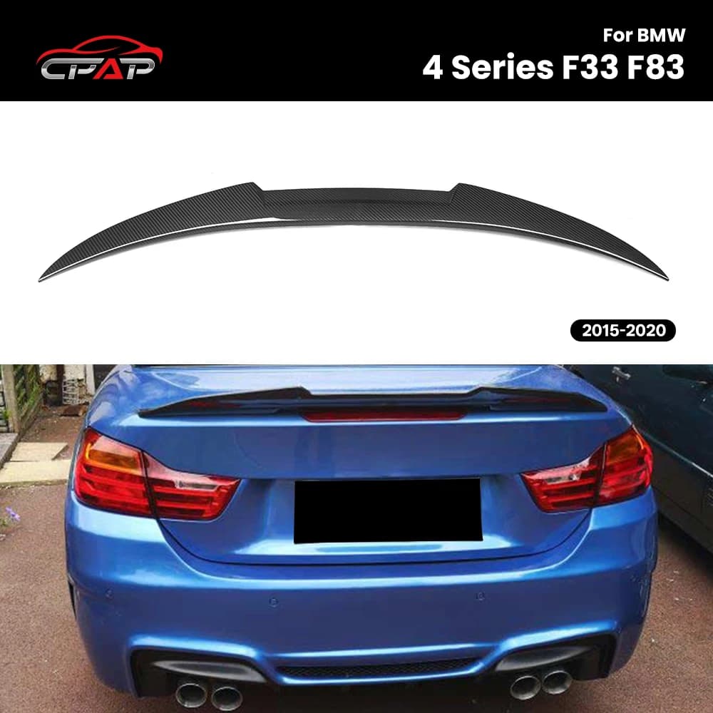 Real Dry Carbon Fiber Rear Trunk Spoiler Boot Wing Trim For BMW 4 Series 2 Door F33 F83 M4 Style 2015-2020