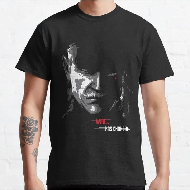 Metal Gear Solid MGS Game Print T‑Shirt Unisex Cotton Short Sleeve O‑Neck Tees Tactical Espionage Casual Streetwear Gamer Tops