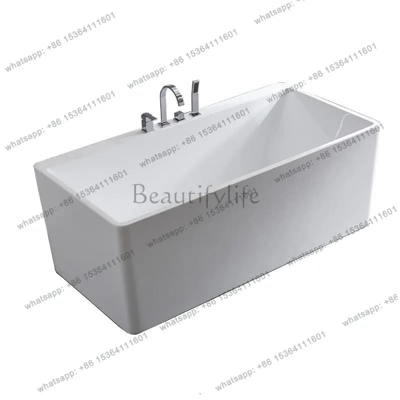 Rectangle acrylic freestanding double small apartment bathtub 1.3-1 meters