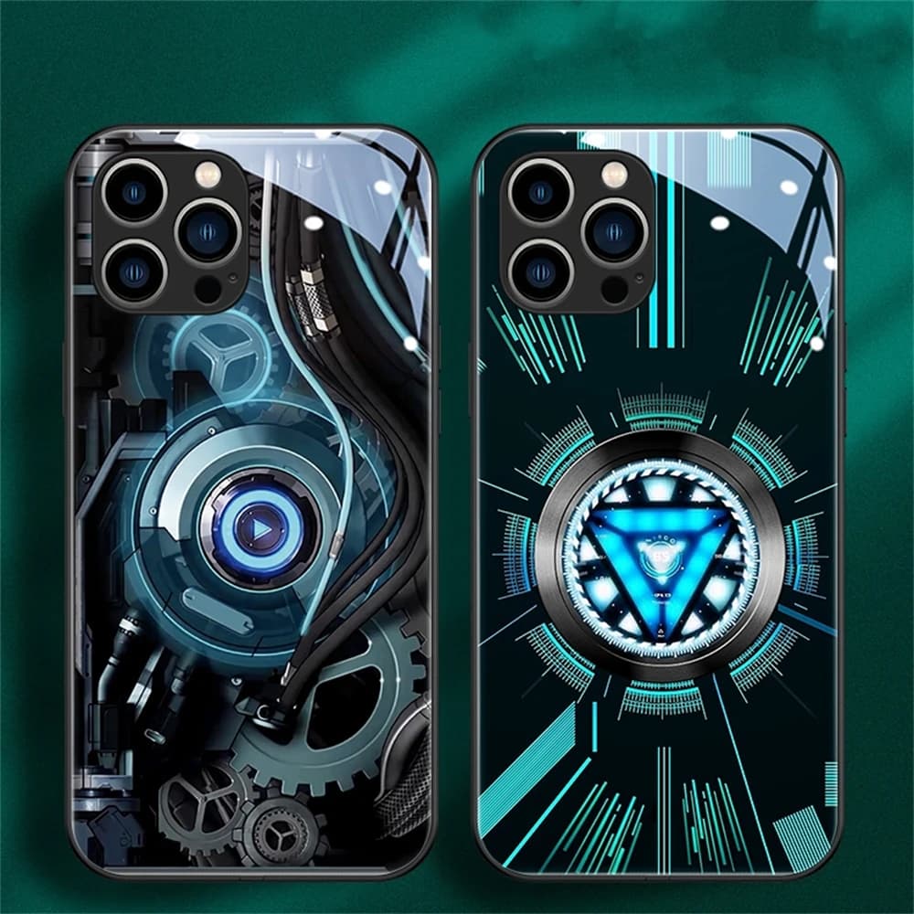 Mechanical Structure Led Light Phone Case Call Flash For iPhone Air 17 16 E 15 14 13 12 11 Pro Max X XR XS Plus Glitter Cover