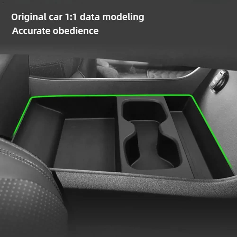 For Hyundai Santa Fe 2024 2025 Car Central Lower Layer Cup Holder Storage Box TPE Organizer Tray Accessories Tidying