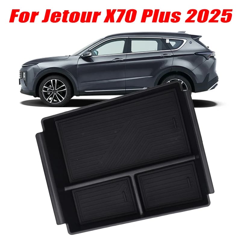 For Jetour X70 Plus 2025 Model Armrest Storage Box ABS Central Organozer Tray Stowing Tidying Car Accessories