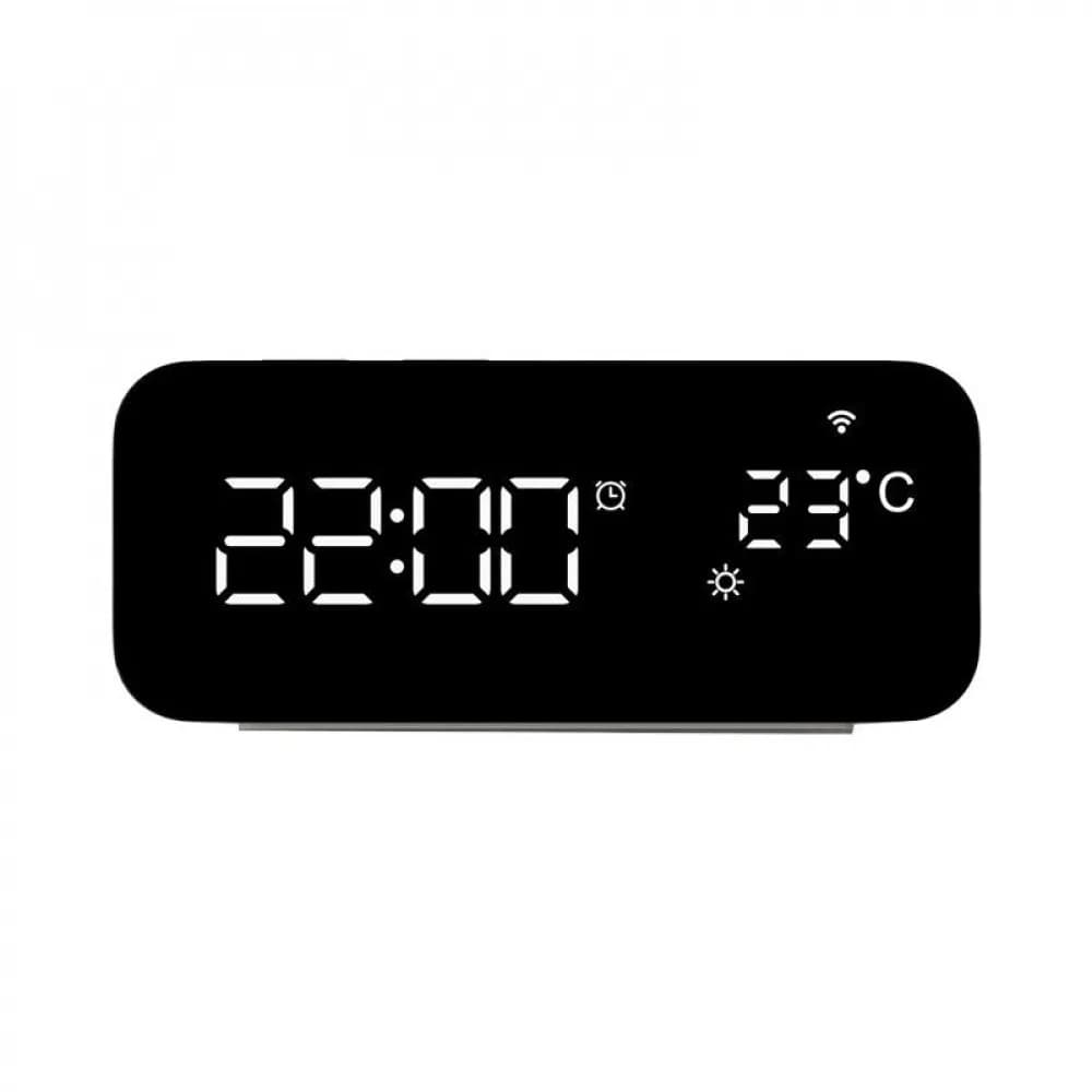 US Plug Tuya WiFi LED Alarm Clock Support Temperature Sensor Time Display USB Desktop Clocks App Voice Control for Living Room