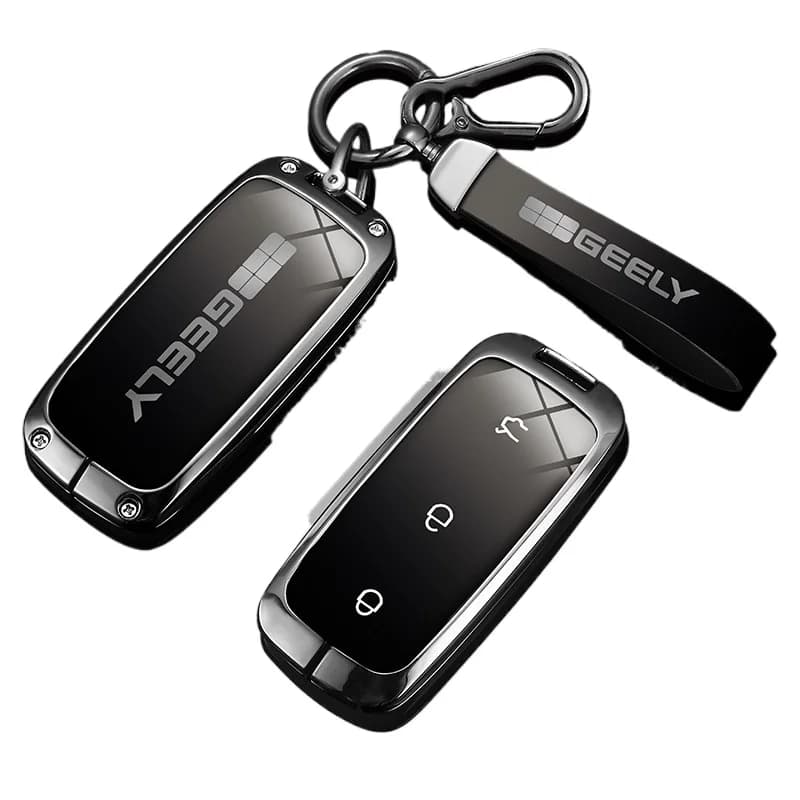 Premium Zinc Alloy Key Cover Case for Geely Galaxy L7 / E8 / L6 / Max (2024) - Protective Key Fob Shell Key Bag Chain