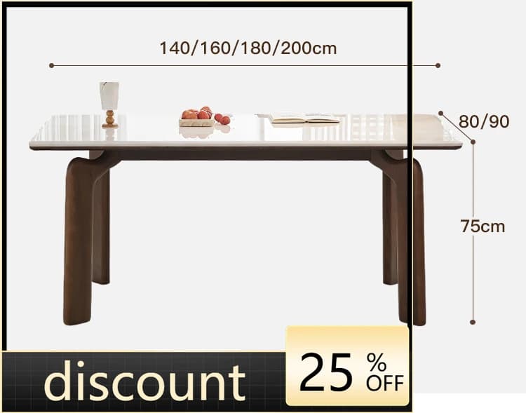 LMM light luxury ash wood solid wood dining table modern simple bright marble rectangular dining table