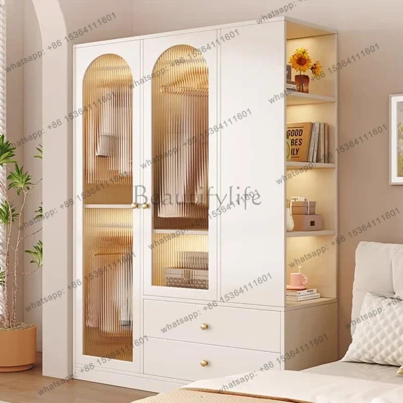 Factory Direct Clothes Closet Drawers Double Wardrobe Organizer Open Cabinet/ Closet Single Wardrobe Glass Door Storage Bedroom