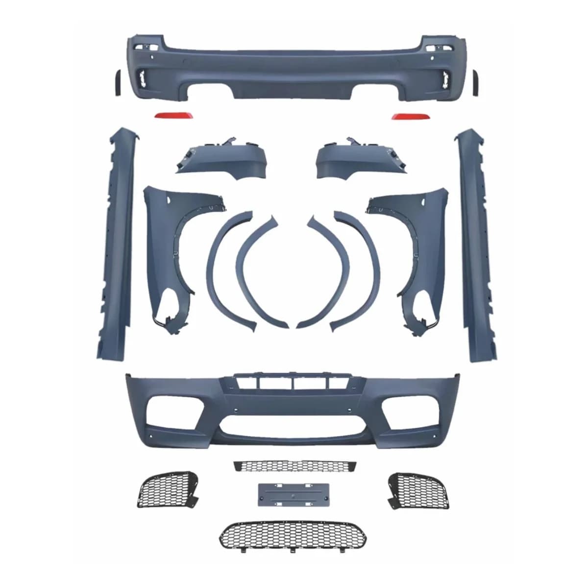 STLF Wholesale for BMWs X5 E70 2008-2010 Upgrade to X5M Body Kit Full Exterior Bolt-On Front/Rear Bumpers Side Skirts & Diffuser