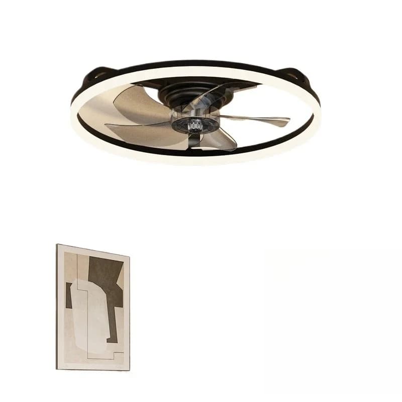 20-Inch low-key LED ceiling fan with remote control, 6 fan speeds and 3000-6500K led lights for bedrooms, kitchens, and living