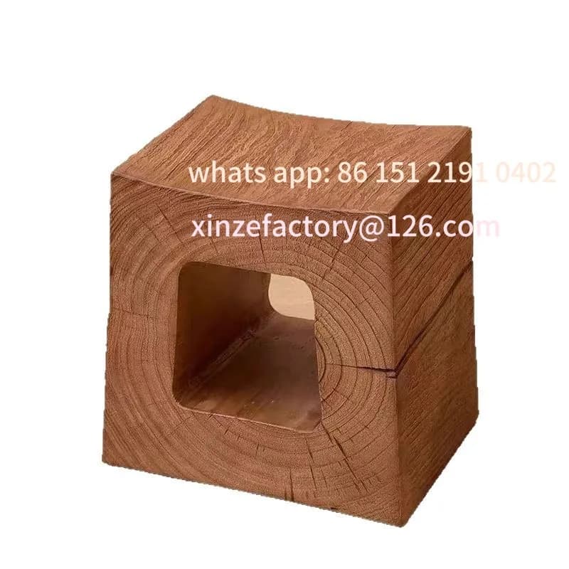 Customizable wooden stool, stump, round bedside cabinet, solid wood low stool, full edge, stump, wooden stump, Nordic ornament,
