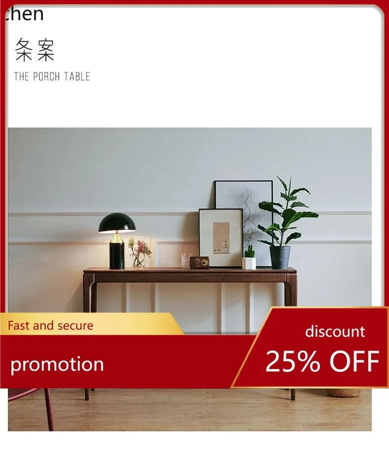 ZML Modern Minimalist Side Table Narrow Table Entrance Altar Side  Solid Wood New Chinese Style Side Table