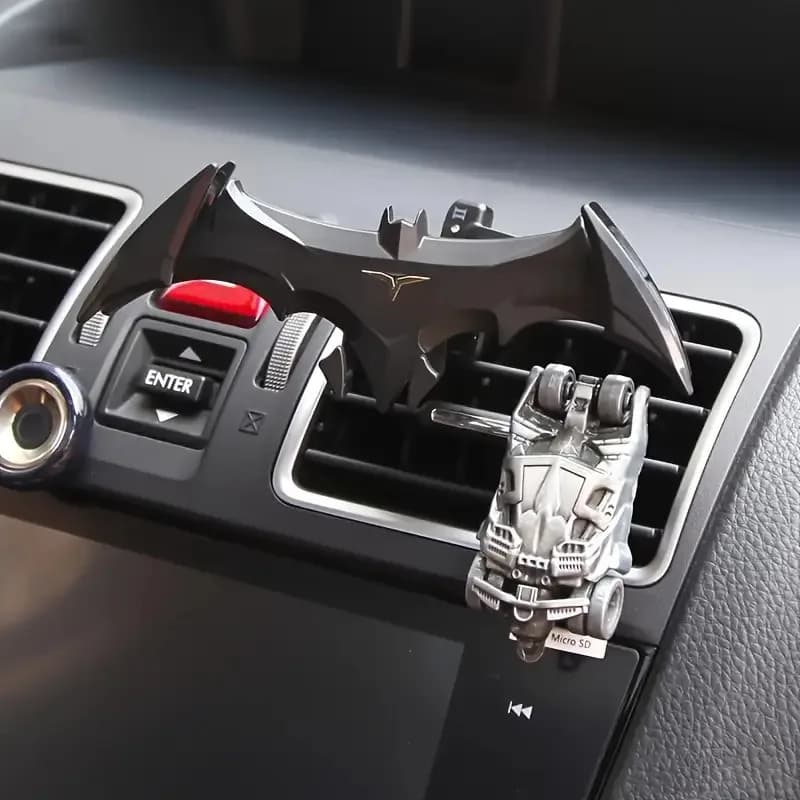 Car Air Vent Phone Holder Mount - Bat Shape Design Black High Quality Plastic for Safe Grip on Air Slot Car Accessories