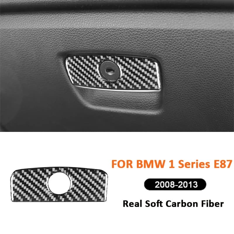 For BMW 1 Series E87 2008-2013 Carbon Fiber Auto Co-Pilot Storage Box Switch Panel Frame Decoration Sticker Interior Accessories