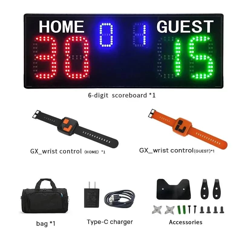 Portable LED Scoreboard Electronic with Players Names for Tennis Basketball Snooker Dart Swimming - WiFi Game Machine