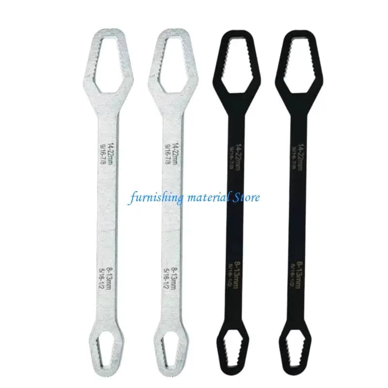 Y5GD Set Of 4 Premium Adjustable Wrenches 8-22Mm Ergonomic Grip Repair Equipment For Mechanics And Construction Work