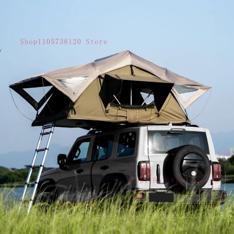 Factory Hot Selling Waterproof 4-Person SUV Car Top Tent Outdoor Folding Side Awning With Soft Can Fric Roof Ten