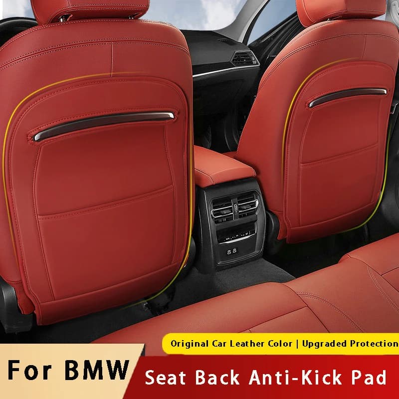 Car Seat Back Anti-kick Pad For BMW 3 5 Series F10 G20 X1 X2 X3 X4 IX3 M Power Performance Full Surround Leather Anti Dirty Mat