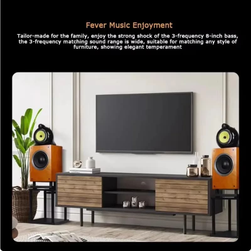NS-8 Bookshelf Speaker HIFI Wooden Case Passive Lossless Sound Speaker No Battery Required