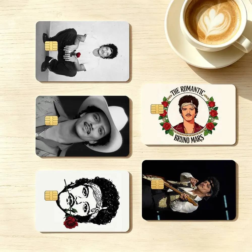 Singer B-Bruno Mars  Credit Card HD Stickers Game Card Decal Small Chip Waterproof Sticker Gift