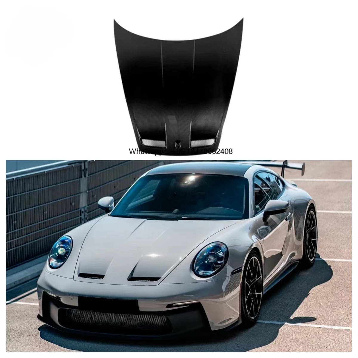 Hight Quality Dry Carbon Fiber GT3 Style Front Bonnet Hood for 992 911 Carrera CarreraS Upgrade GT3 Hood