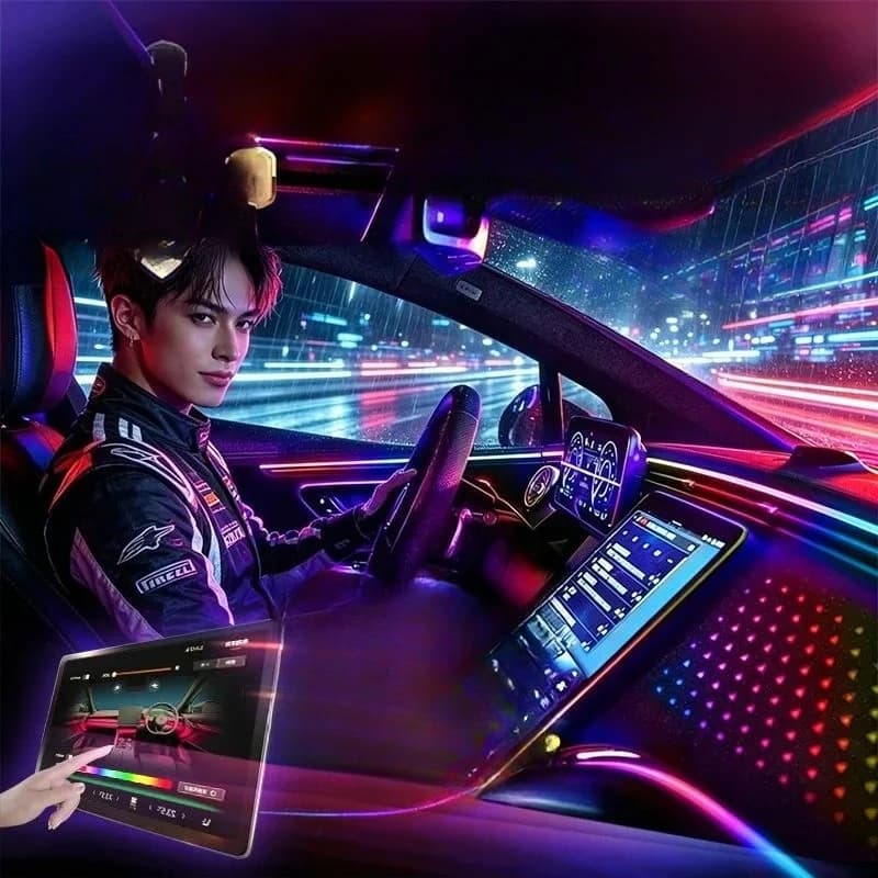 Car ambient light wire-free Symphony car modified led hidden car music rhythm voice-activated atmosphere light