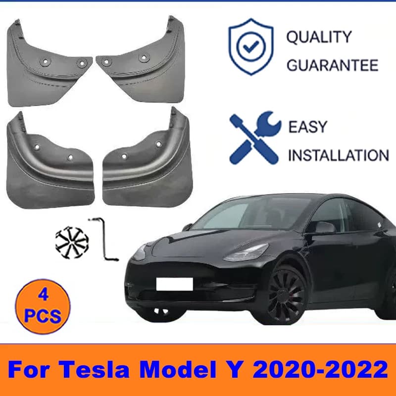 4Pcs Mud Flaps For Tesla Model Y 2020-2022 - Splash Guards Front&Rear Wheel Fender Mudguards Car Exterior Protection Accessories