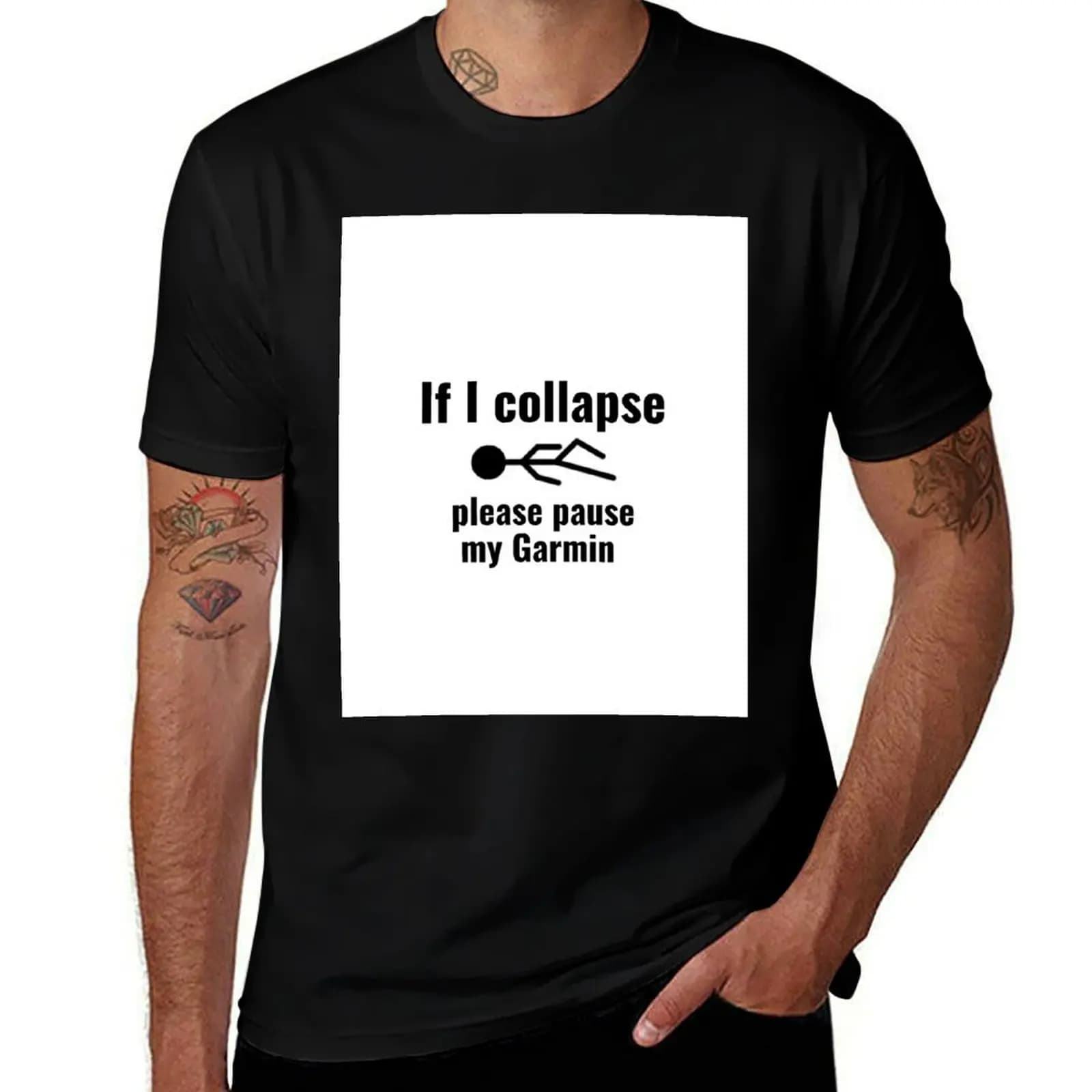 If I Collapse Please Pause My Garmin T-Shirt Plus Size Simple Casual Top T-Shirt