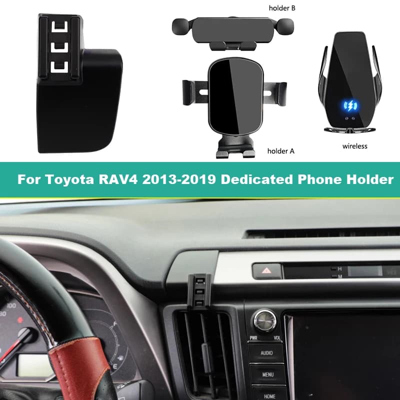 Dedicated Car Mobile Phone Holder For Toyota RAV4 2013 2014-2019 Mount Wireless Charging Phone Holder Special Fixed Base