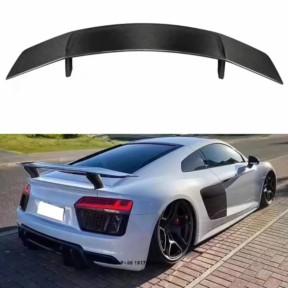 V Style Carbon Fiber Rear Spoiler Wing 2020 forAudi R8 Gen2 V10 2016-2022 Car Spoiler